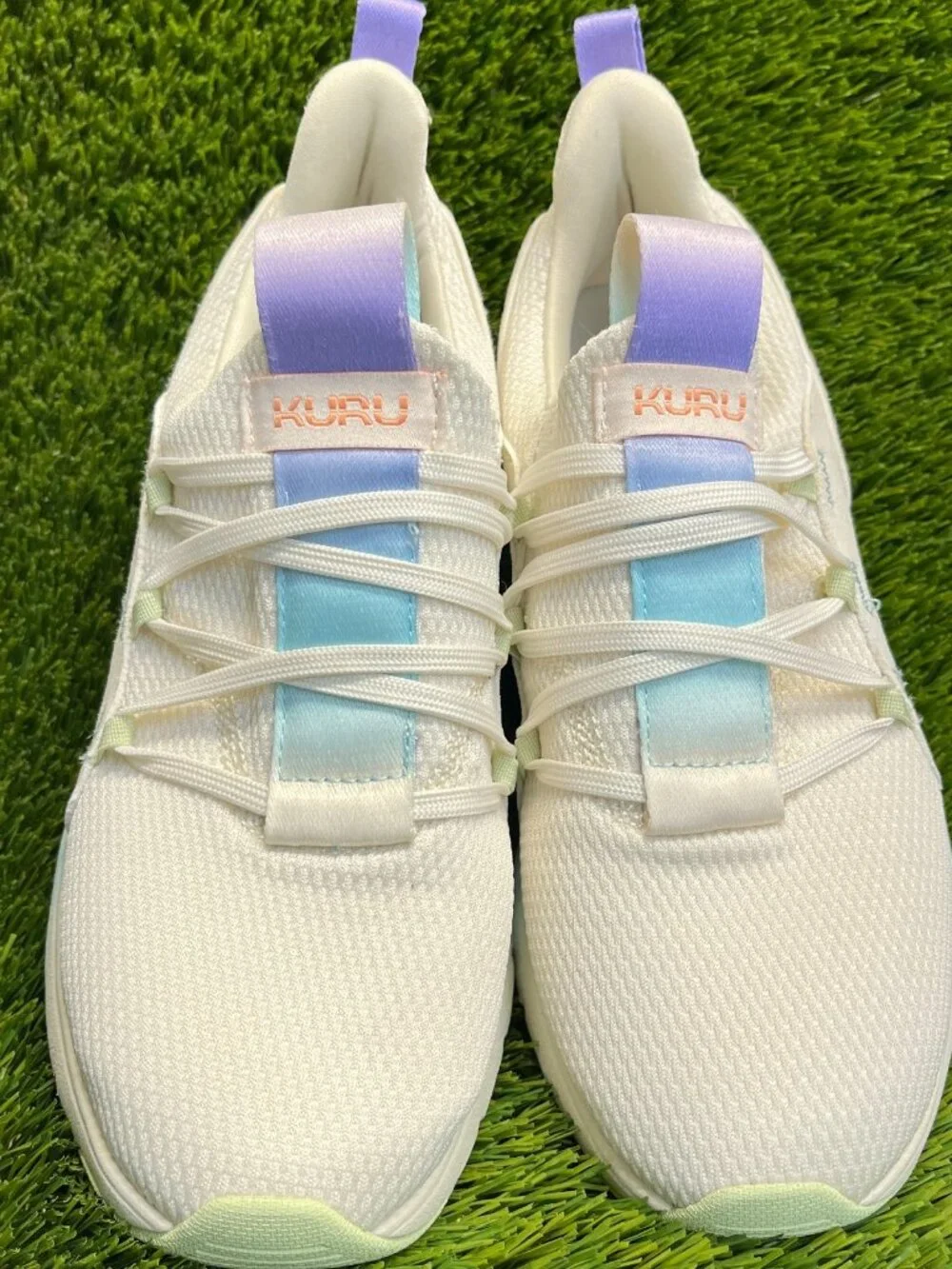 Kuru Flex Womens Size 7 White Purple Blue Athletic Running Slip-On Shoes Sneaker - Picture 5 of 10